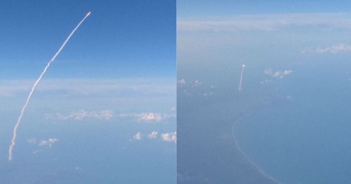 Artemis II: passageira flagra decolagem de foguete de janela de avião; veja