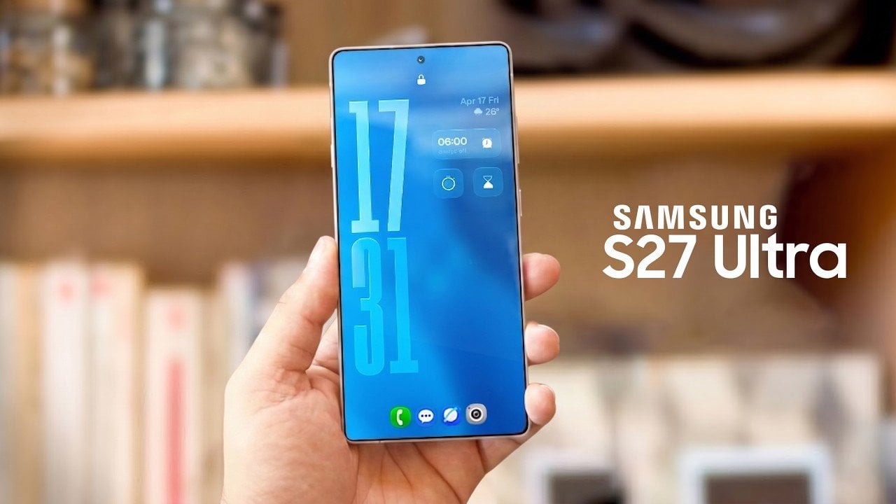 Close-up of Samsung Galaxy S27 Ultra storage specs showing UFS 5.0 for faster app loads and transfers.