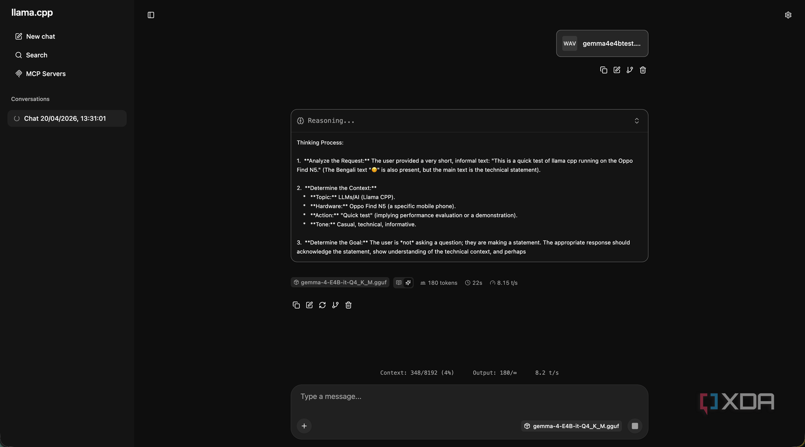 Gemma 4 E4B audio transcription