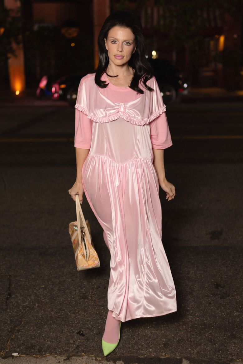 This week Julia Fox also got the memo, arriving to the Fashion Trust US Awards in frilly pink oversized nightie by Ashley Williams.