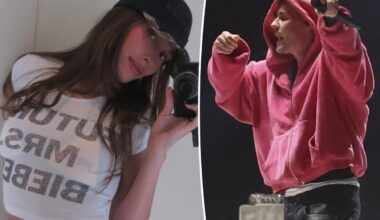 Hailey Bieber shows support for Justin's Coachella 2026 set with sultry outfit change