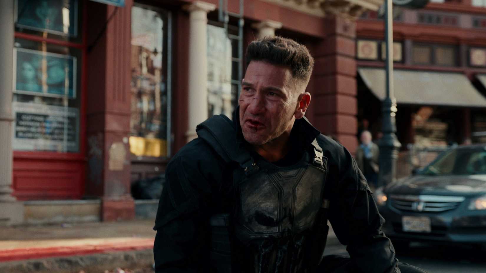Jon Bernthal's Punisher in Spider-Man: Brand New Day looking off-screen