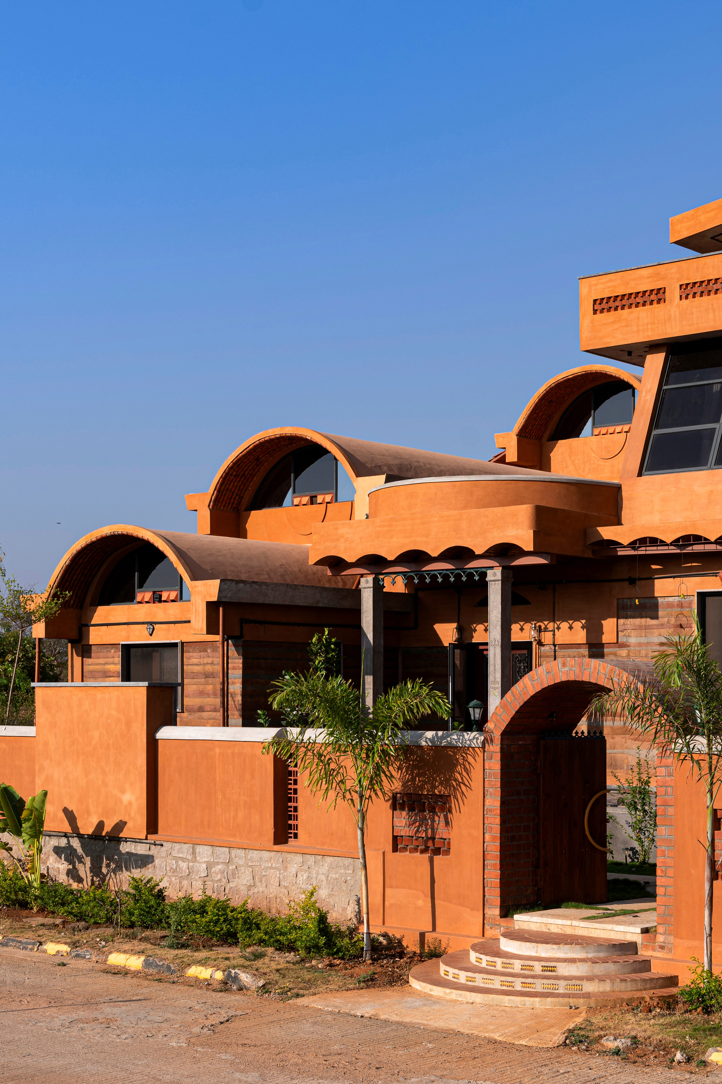 Exterior view of Aurva Illam house in India