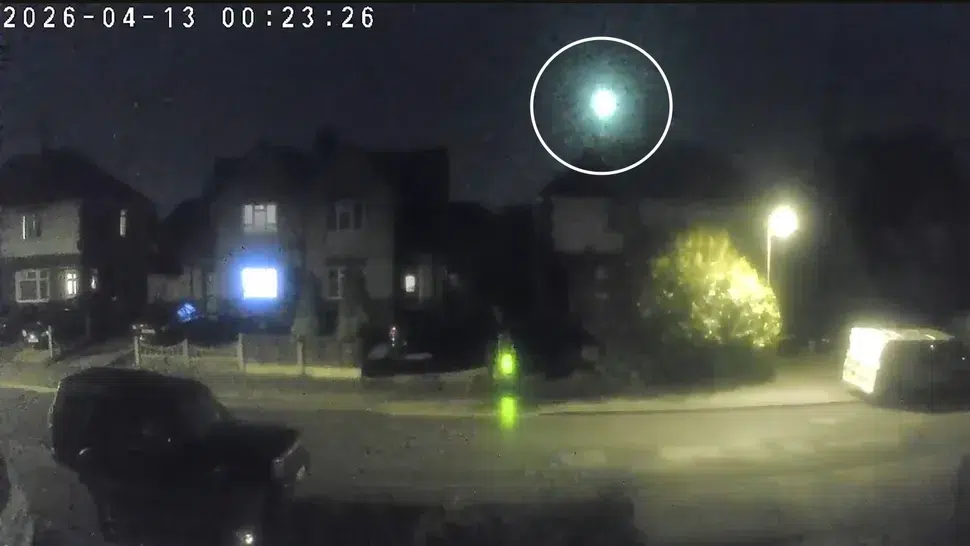 The fireball was captured on multiple doorbell and security cameras, including this one in Warsop, Nottinghamshire. (Image credit: Joanna Staniforth via AMS)

