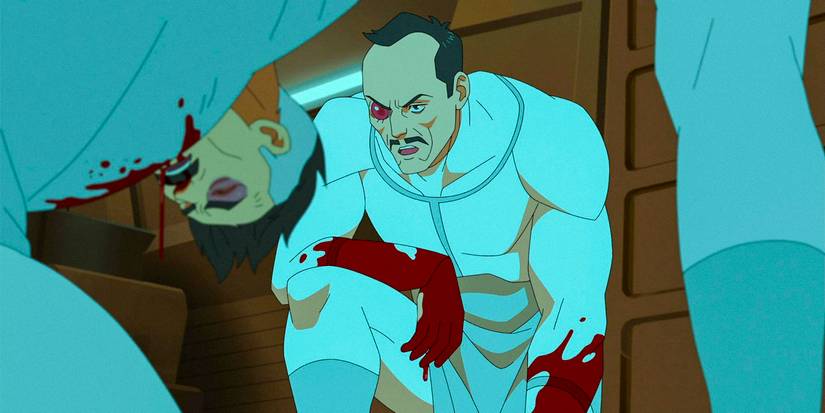 General Kregg observing Omni-Man with a battered face in Invincible season 2 ep 8