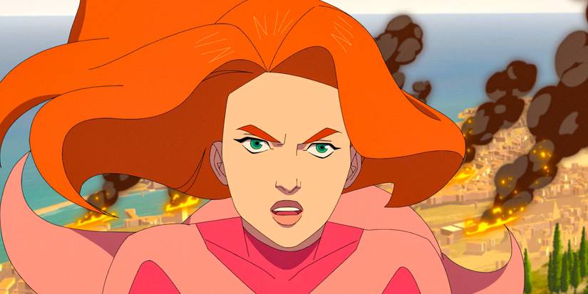 Atom Eve shows up on the battlefield to help Mark fight Conquest in Invincible Season 3 Ep 8