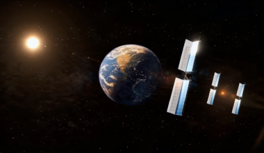 satellite beams down sunlight from space