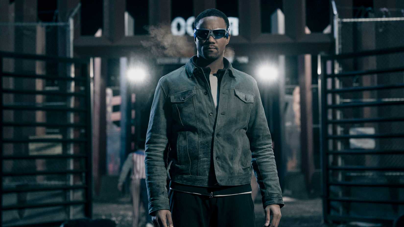 Jessie T. Usher as A-Train standing with his shades on in The Boys season 5
