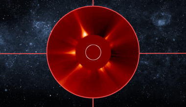 graphic showing comet maps streaking toward the sun. the background of the image shows a star filled sky.