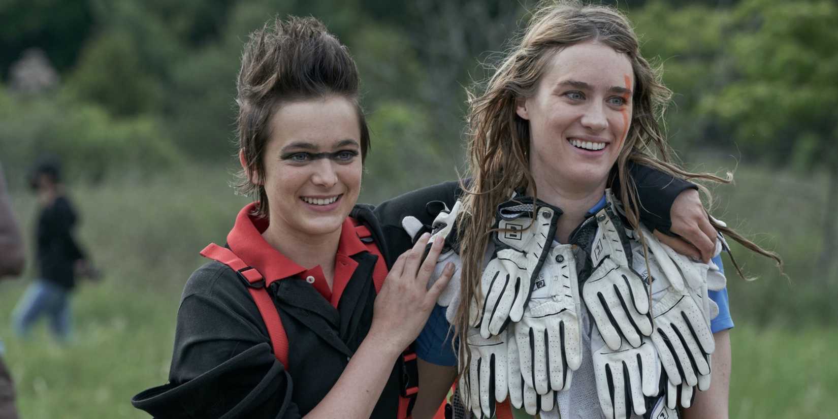 Kirsten and Alex smiling in Station Eleven