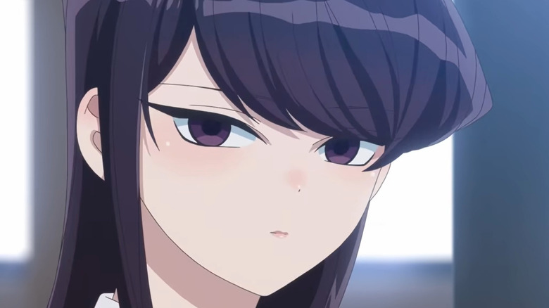 Shōko Komi stares calmly into the camera in Komi Can't Communicate