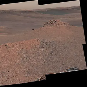 Curiosity’s Mastcam captured this mosaic on Feb. 3, 2019, of a region on Mount Sharp with lots of clay-bearing rocks that formed when lakes and streams were present billions of years ago. The “Mary Anning 3” sample was found in this clay-enriched region. Credit: NASA/JPL-Caltech/MSSS