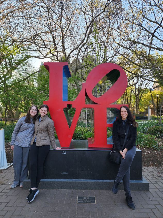 Mary Akkerman and her children at the University of Pennsylvania in April 2023.