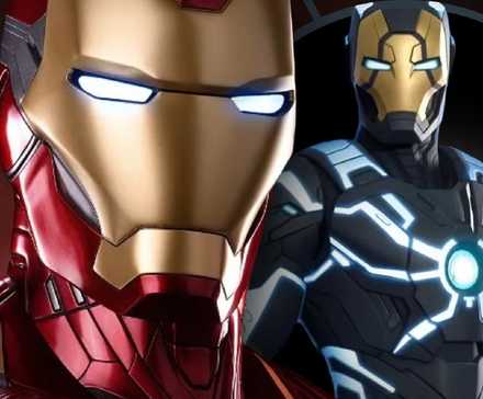 mcu iron man and a game iron man skin denoting a version who isn't tony stark 2