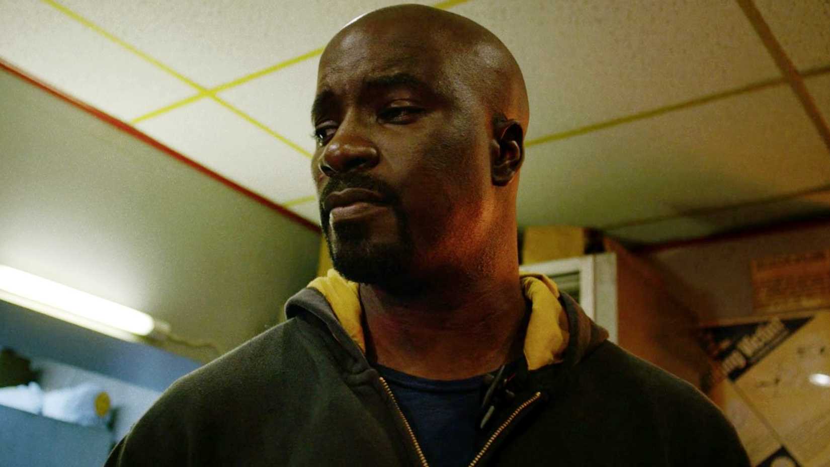 Mike Colter's Luke Cage looking calmly mad in the Netflix series