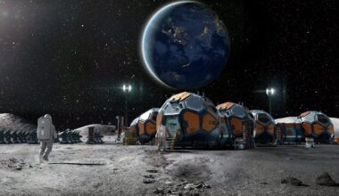 Artist’s impression of a Moon base, a lunar settlement for humanity. Credit: Peepo / Getty Images