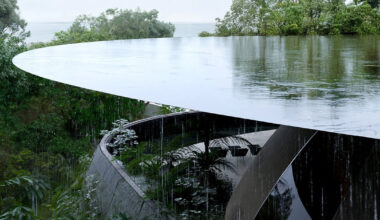 bowl-shaped rooftop mimicking rainfall tops NOT A HOTEL winner