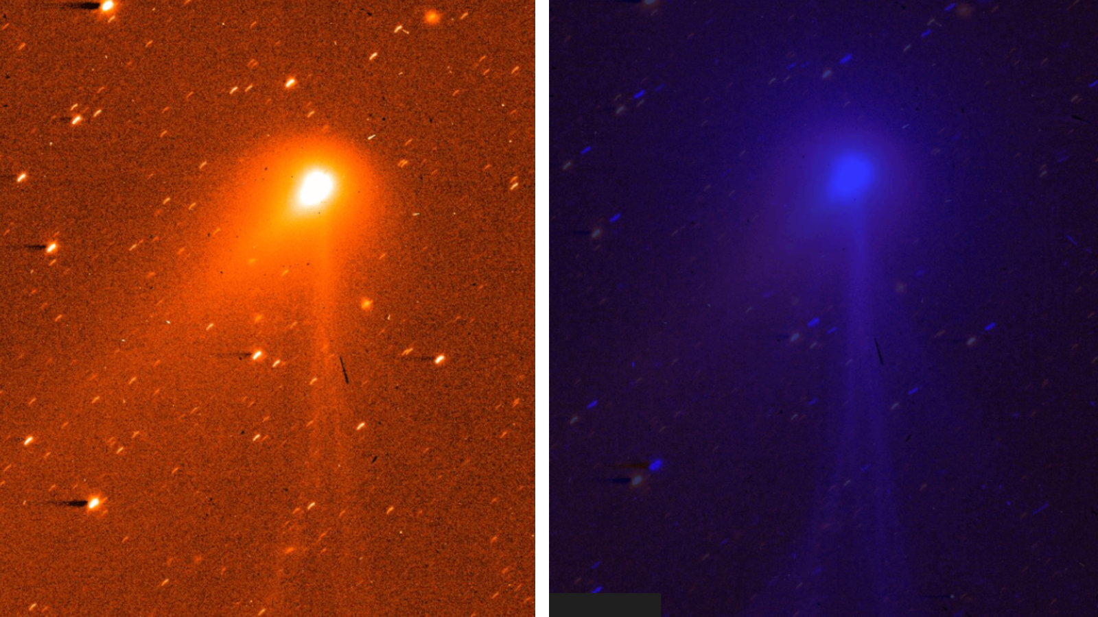 Two views of the interstellar invader comet 3I/ATLAS captured by the JUICE spacecraft