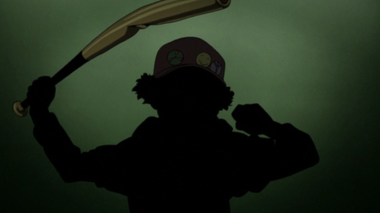 The silhouette of the Bat Boy on Paranoia Agent S1E1