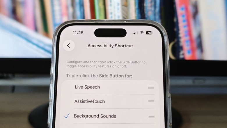 iPhone setting power button to play background sounds