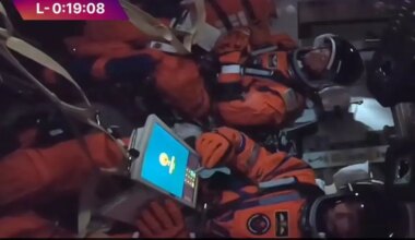 Astronaut Enters Tablet PIN On Livestream
