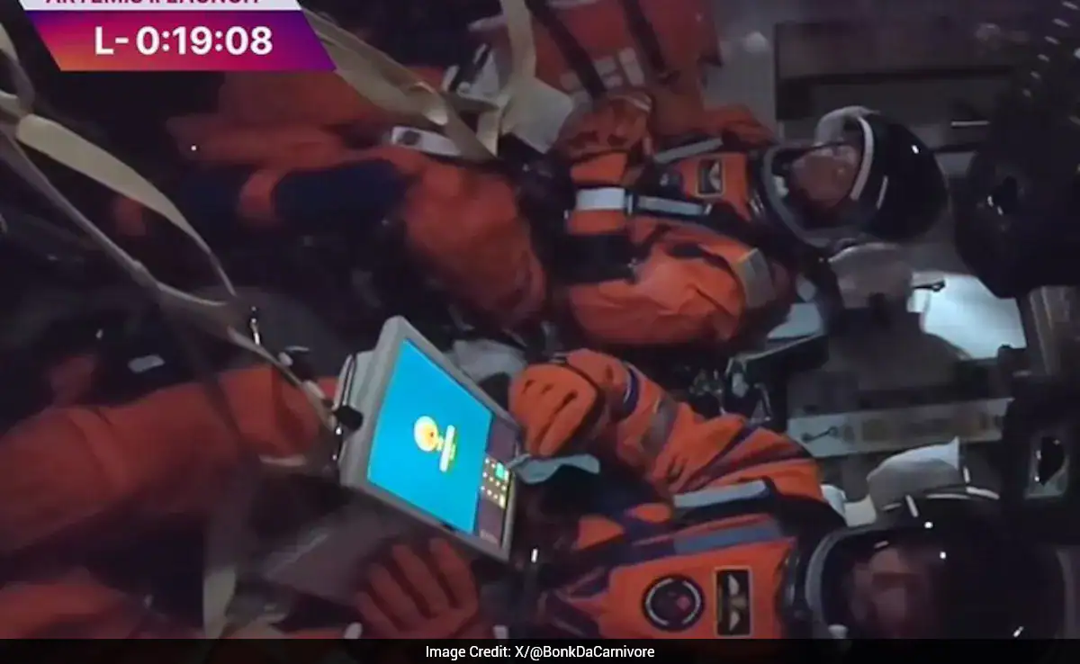 Astronaut Enters Tablet PIN On Livestream