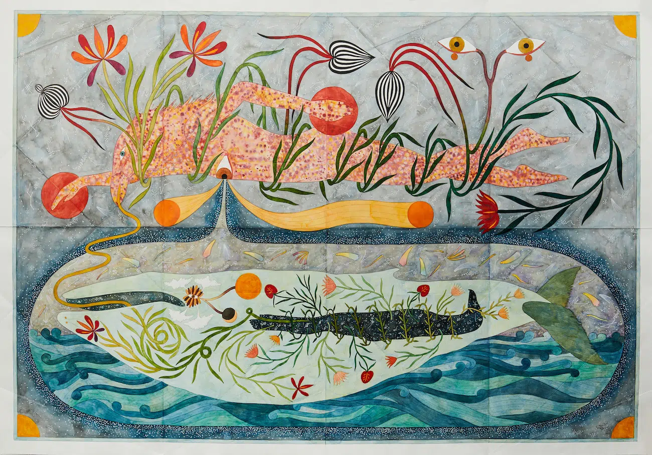 Silo, gouache, watercolor and ink on paper, 2023.