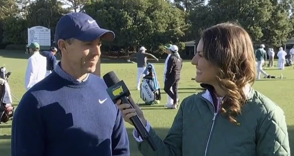 Rory McIlroy and Amanda Balionis appeared completely at ease during their on-camera chat