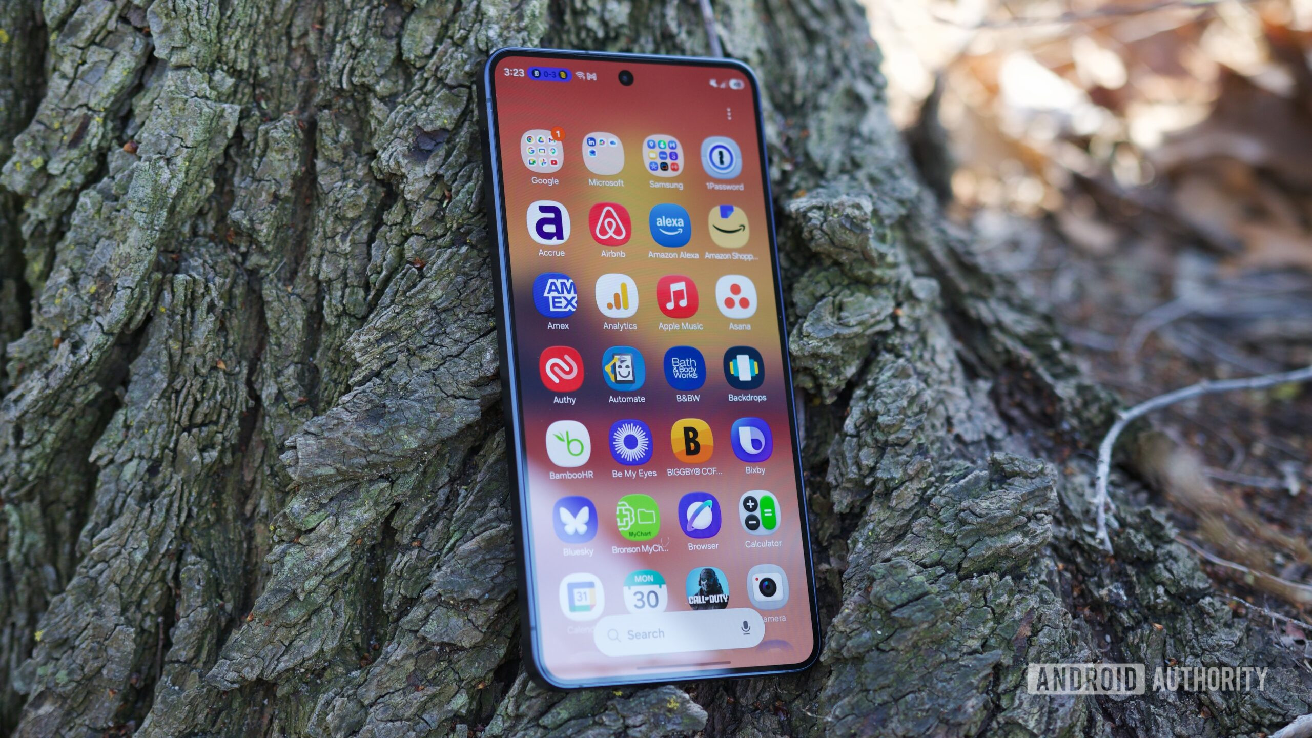 Samsung Galaxy S26 with its screen on, showing the app drawer.