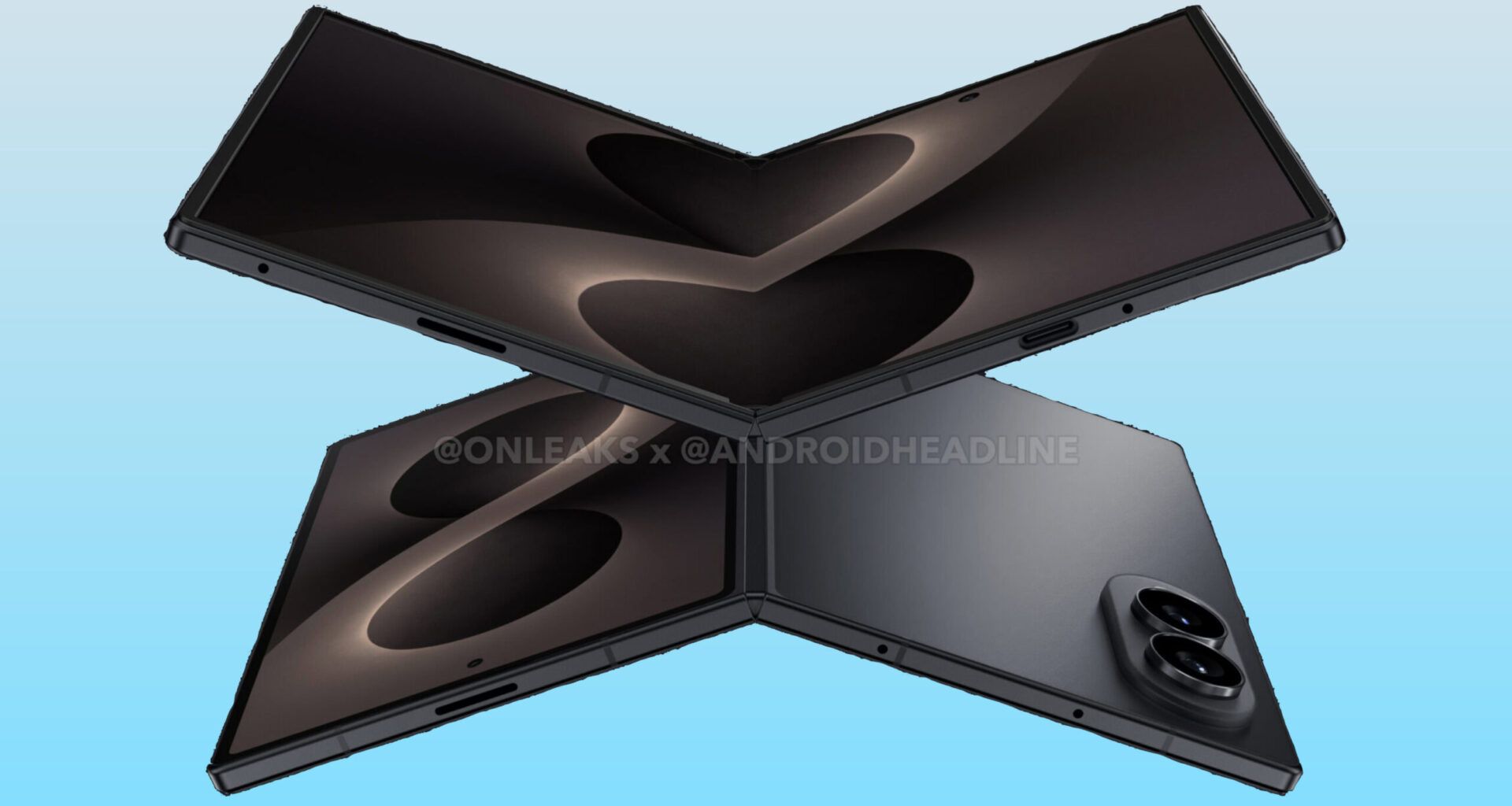 A leaked CAD render of the Samsung Galaxy Z Fold 8 Wide.