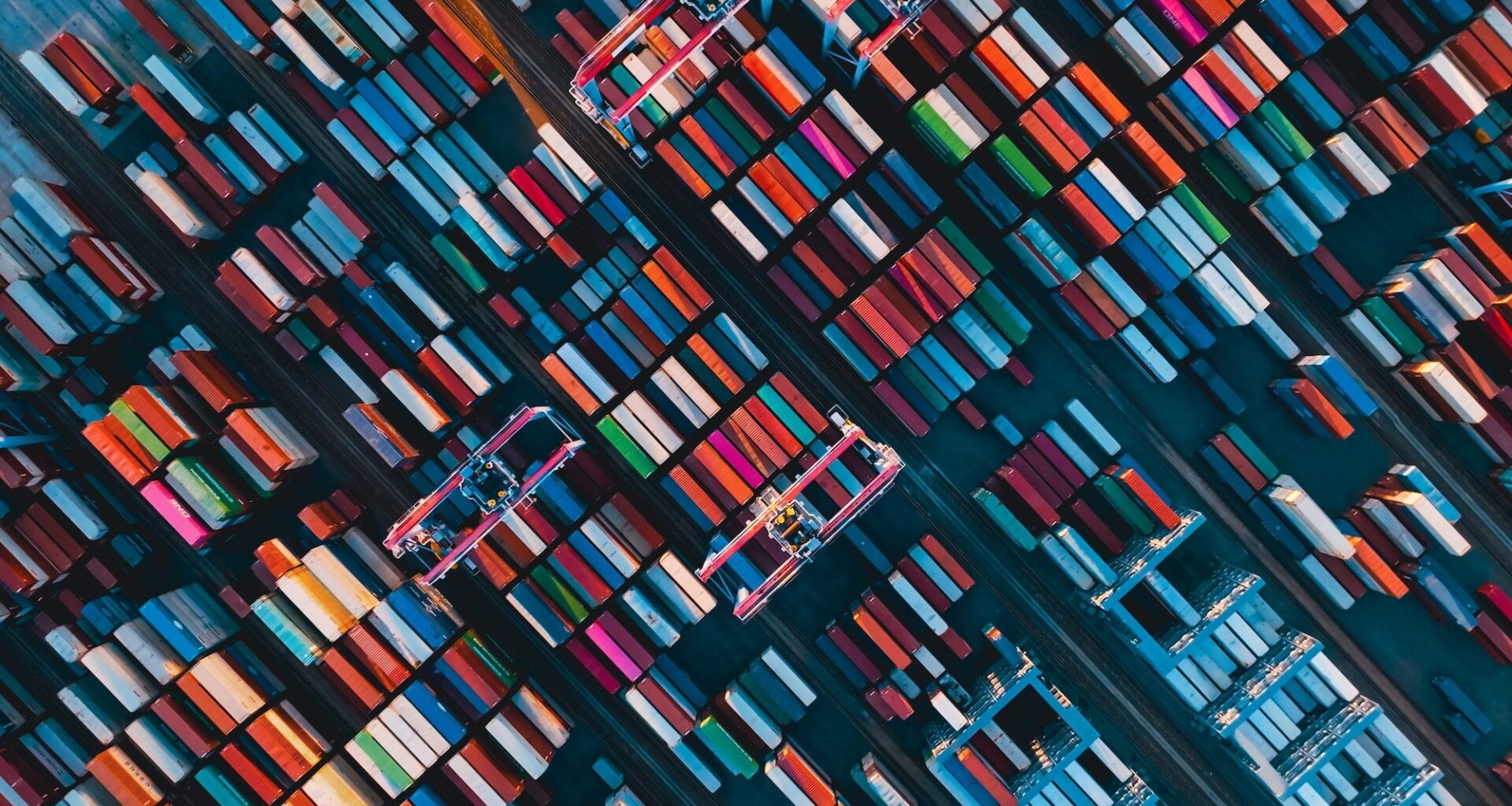 Aerial view of a container terminal