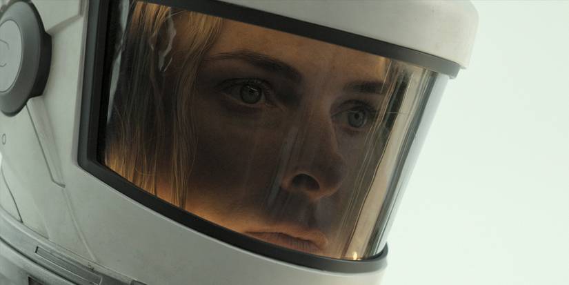 Rebecca Ferguson as Juliette Nichols wearing a helmet in a scene from Silo Season 2.