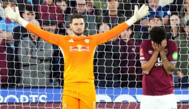 Lucas Perri celebrates after saving Pablo's penalty