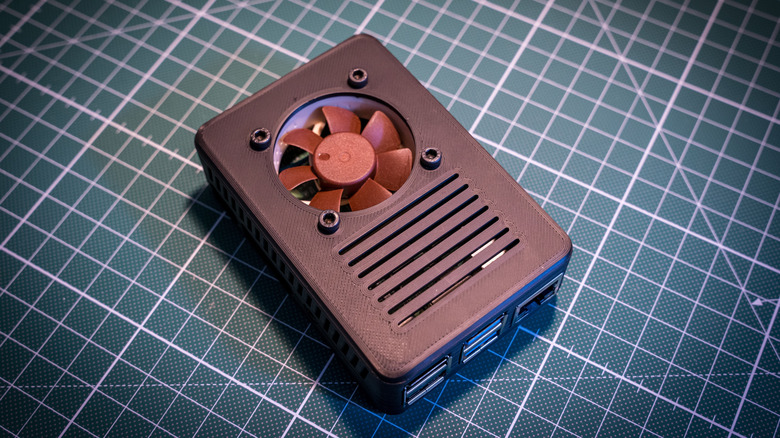 A 3D-printed Raspberry Pi case.