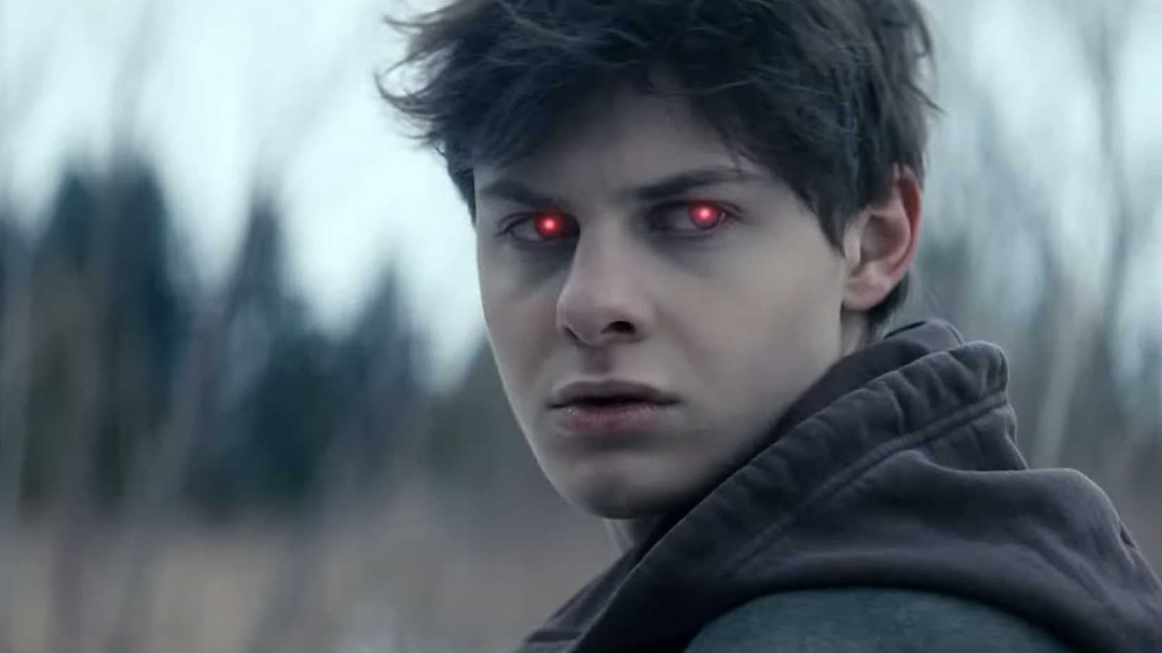 Ryan (Cameron Crovetti) with his eyes glowing red in The Boys.