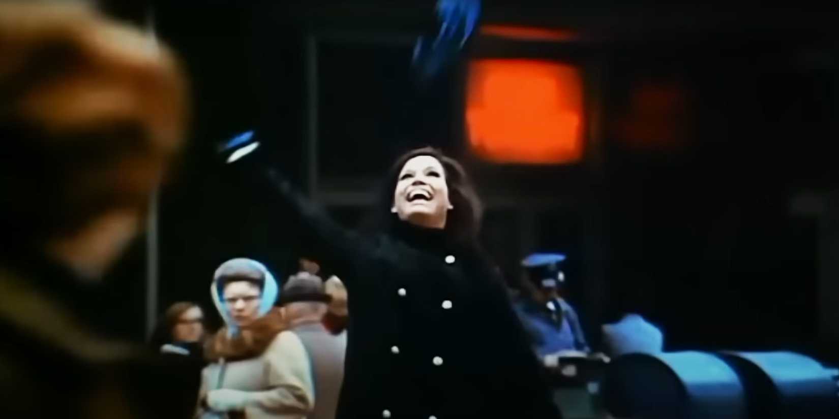 The Mary Tyler Moore Show intro ending with Moore throwing her hat up into the air.