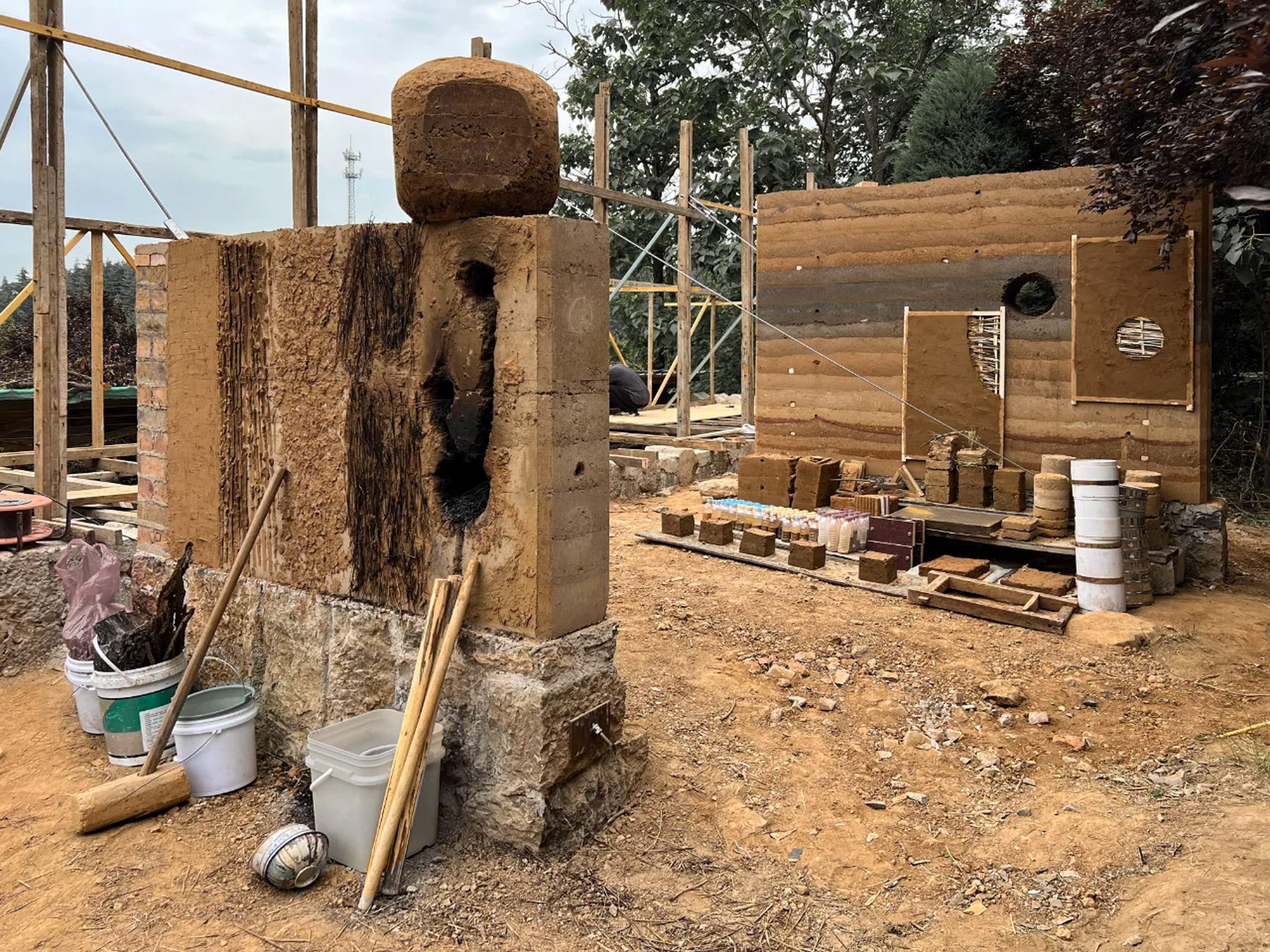 a photograph of an outdoor structure building built 