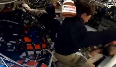 Nutella jar seen spinning through Artemis II