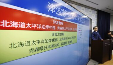 Earthquake of magnitude 7.7 triggers tsunami alert in northern Japan