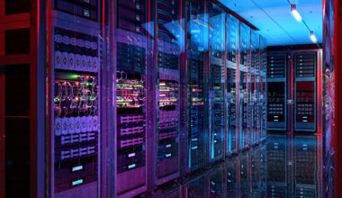 Computer servers in a data center.