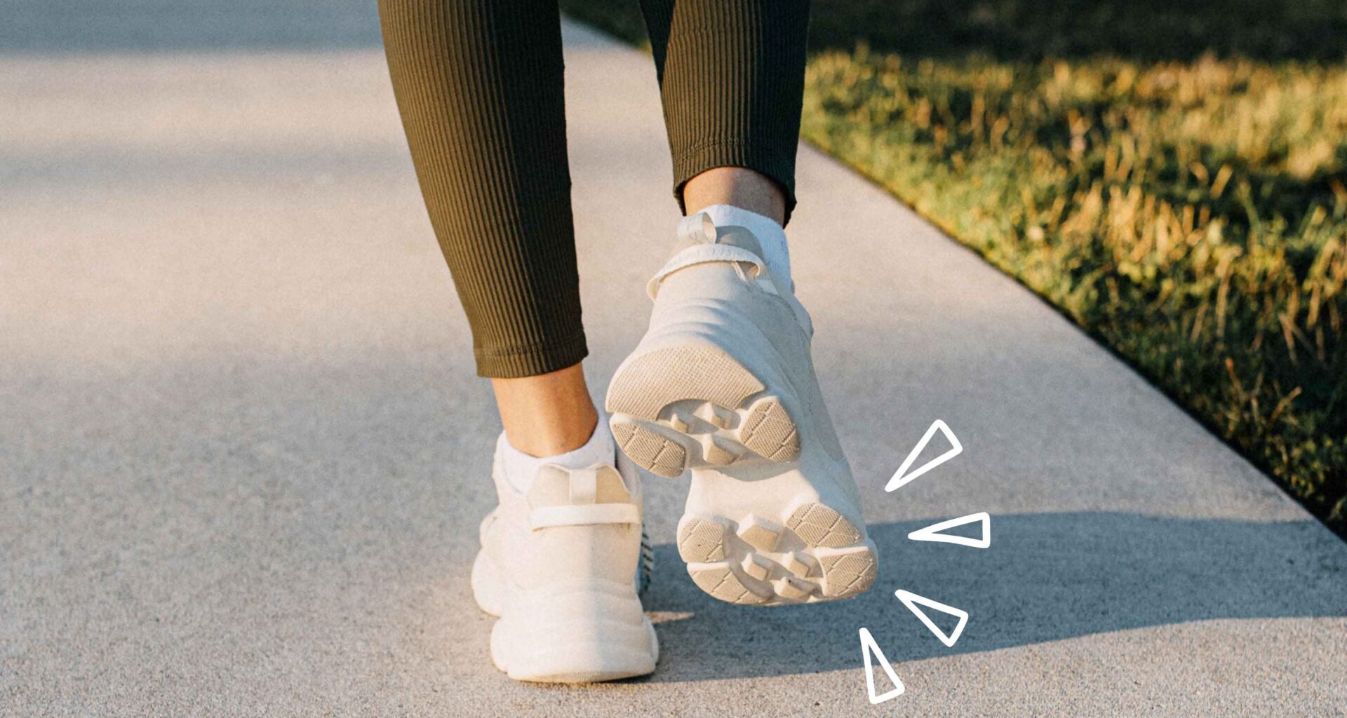 person doing a walking workout outside