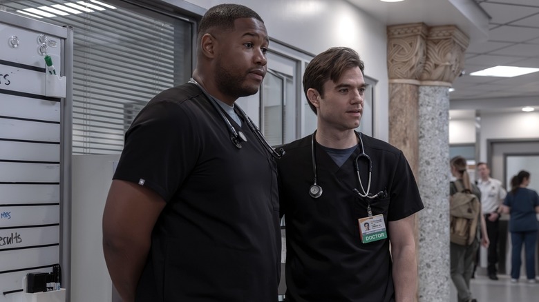 Luke Tennie and Patrick Ball in The Pitt