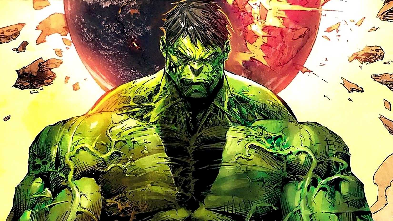 World-Breaker Hulk stands in front of an exploding planet