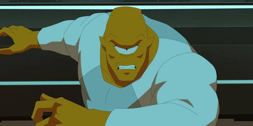Allen the Alien looking angry as he gets ready to fight in Invincible