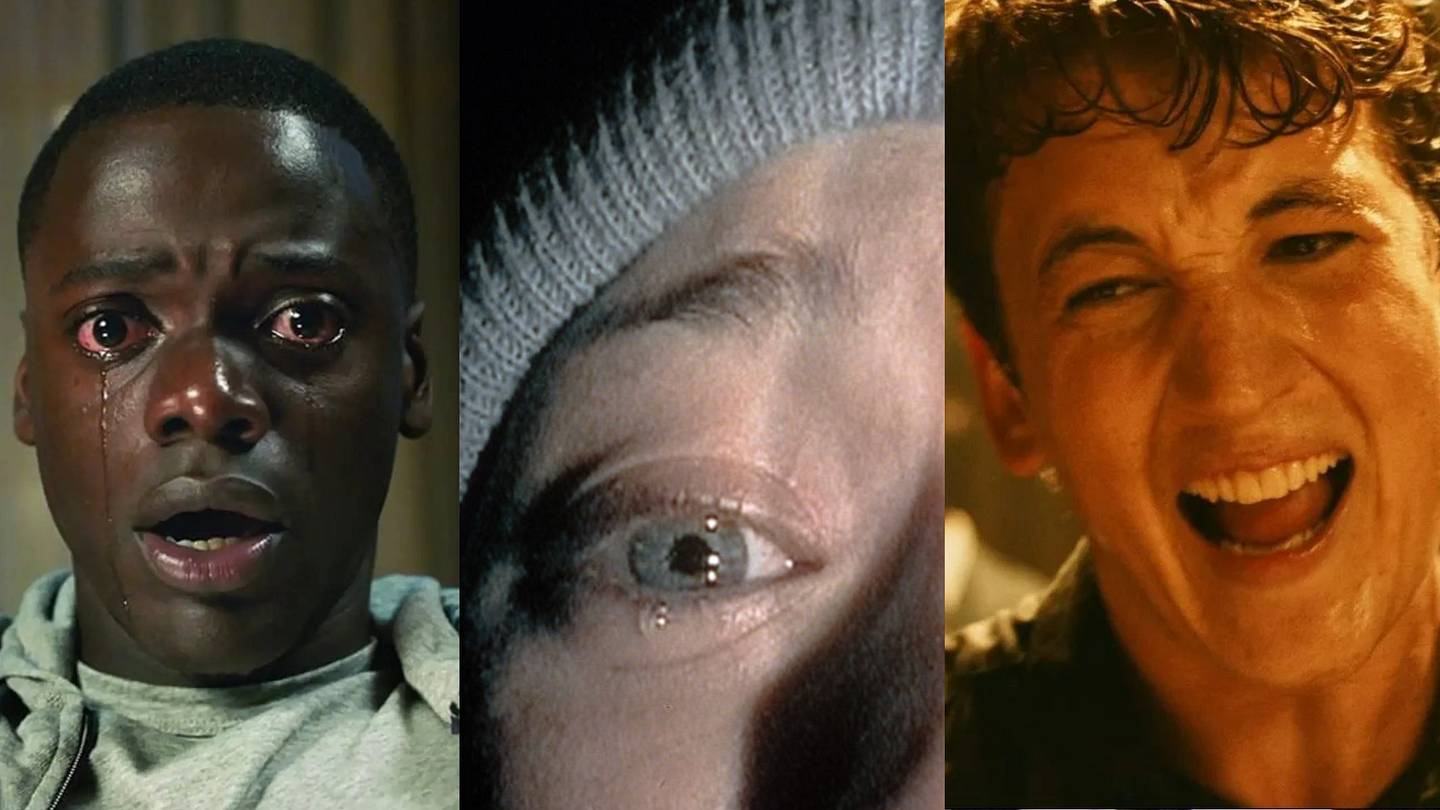 Daniel Kaluuya in 'Get Out'; Heather Donahue in 'The Blair Witch Project'; Miles Teller in 'Whiplash'
