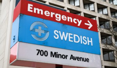 A photo of signage outside Swedish Medical Center in Seattle, Washington.