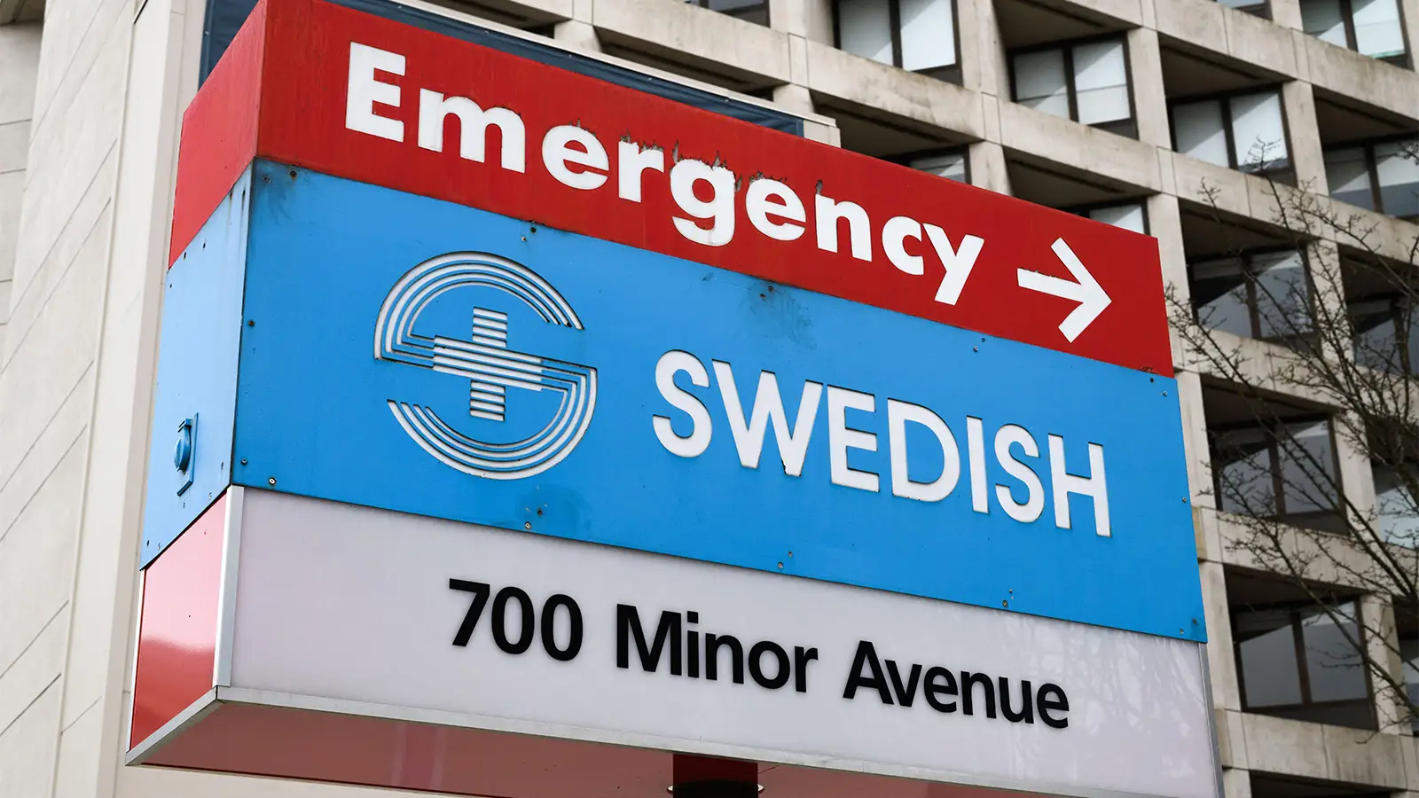 A photo of signage outside Swedish Medical Center in Seattle, Washington.
