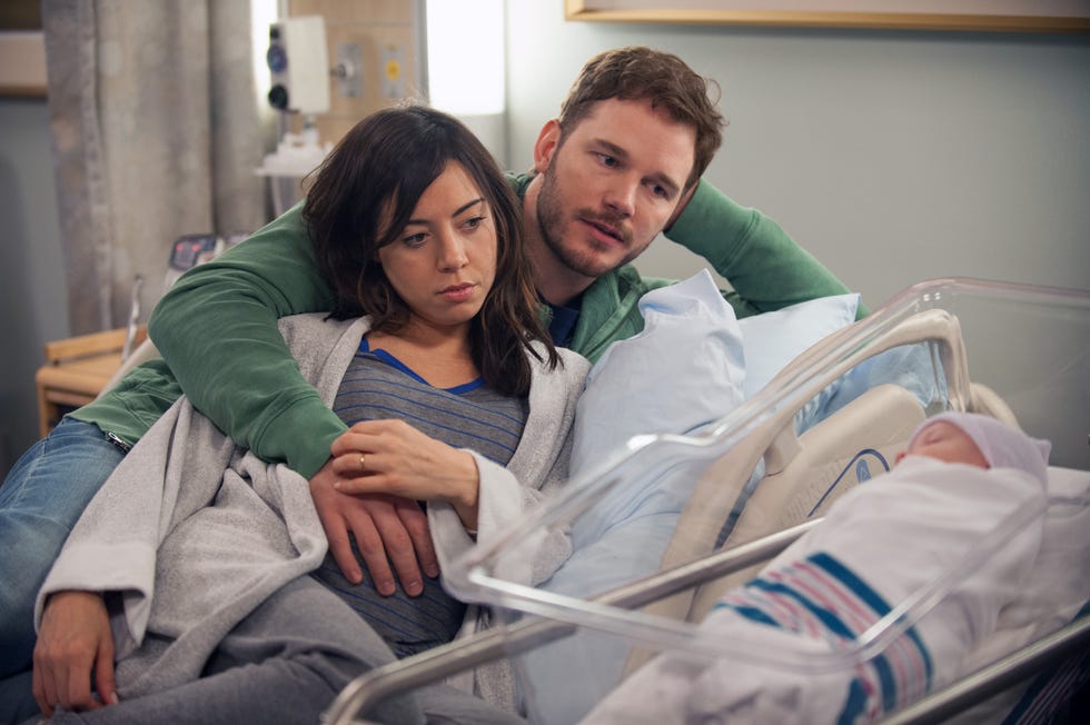 Aubrey Plaza, Chris Pratt, Parks and Recreation season 7 aubrey plaza, chris pratt, parks and recreation season 7