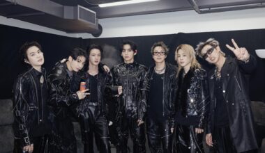 Members of BTS pose after their world tour concert in El Paso, Texas, Saturday (local time). Courtesy of BigHit Music