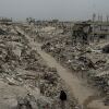 A neighborhood of Beit Lahia was destroyed in Israeli strikes